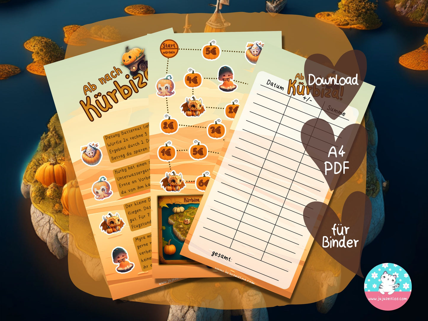Ab nach Kürbiza! ♡Sparspiele als Download A6♡