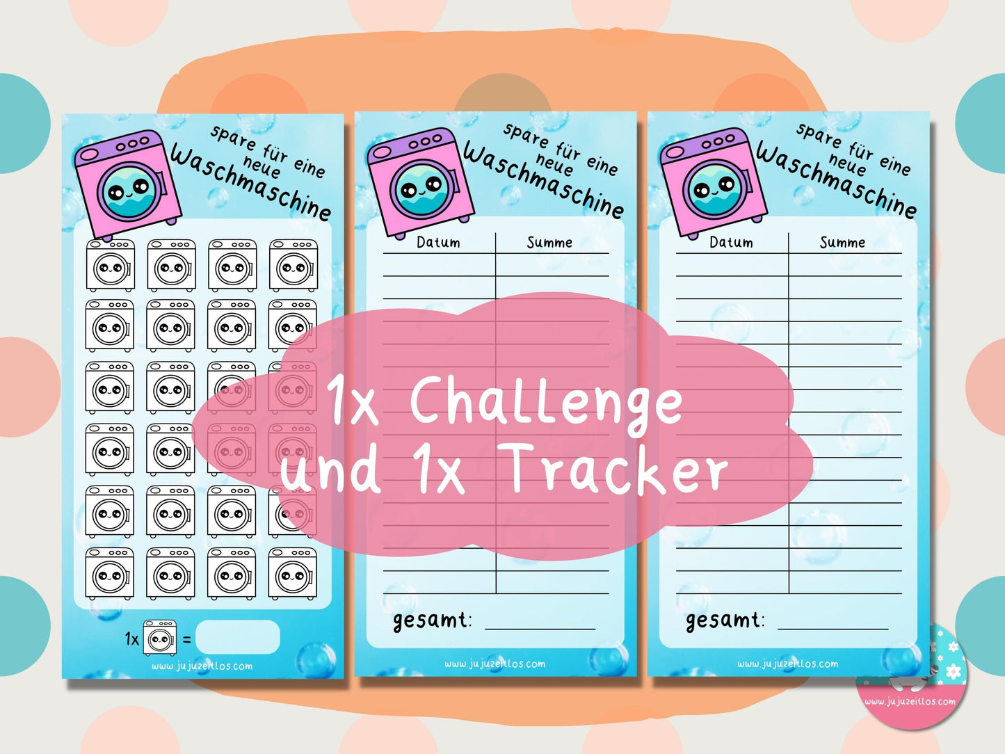 Challenge neue Waschmaschine ♡Sparschallenges als Download A6♡