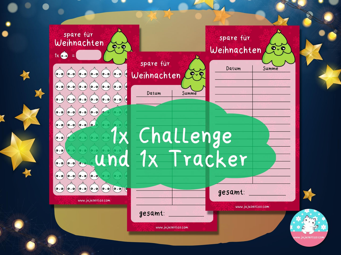 Challenge für Weihnachten ♡Sparschallenges als Download A6♡
