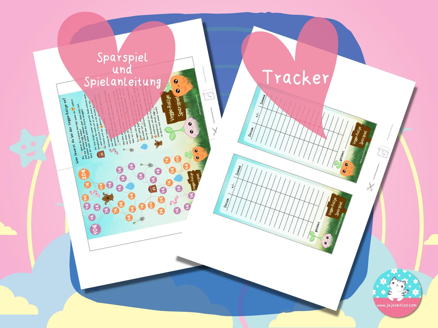 Veggie-Rallye ♡Sparspiele als Download A6♡
