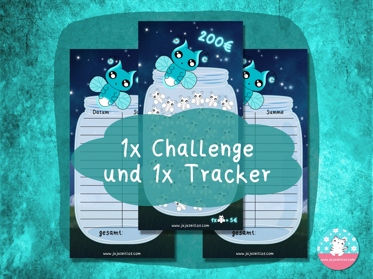 5 Euro Challenge Glühwürmchen ♡Sparschallenges als Download A6♡