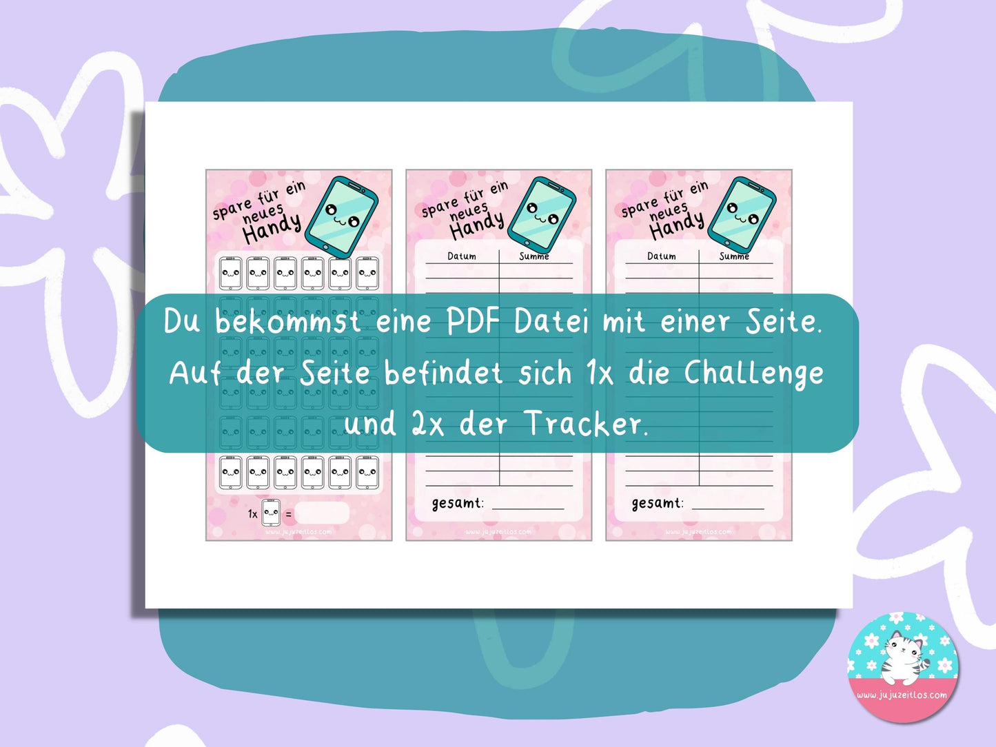 Challenge neues Handy ♡Sparschallenges als Download A6♡