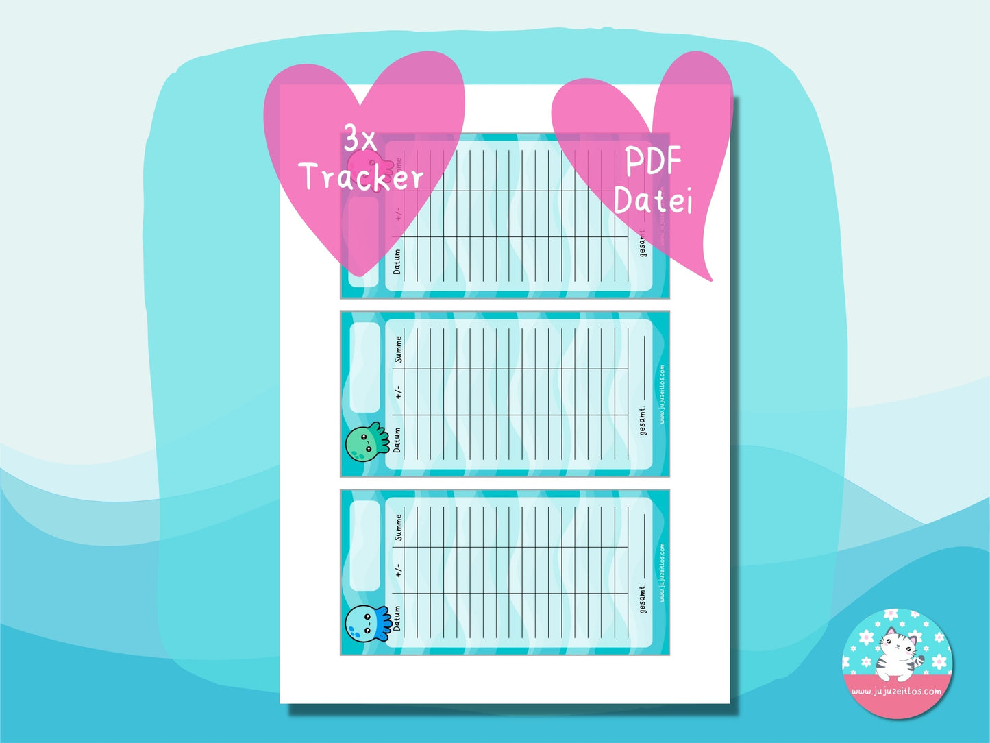 Budget Tracker Oktopus ♡Tracker & Co. als Download A6♡