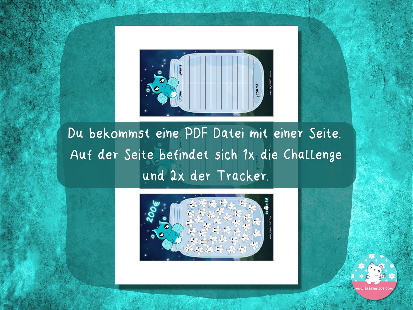 5 Euro Challenge Glühwürmchen ♡Sparschallenges als Download A6♡