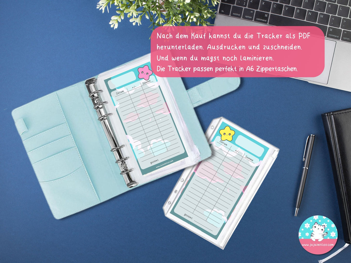Budget Tracker Sterne ♡Tracker & Co. als Download A6♡
