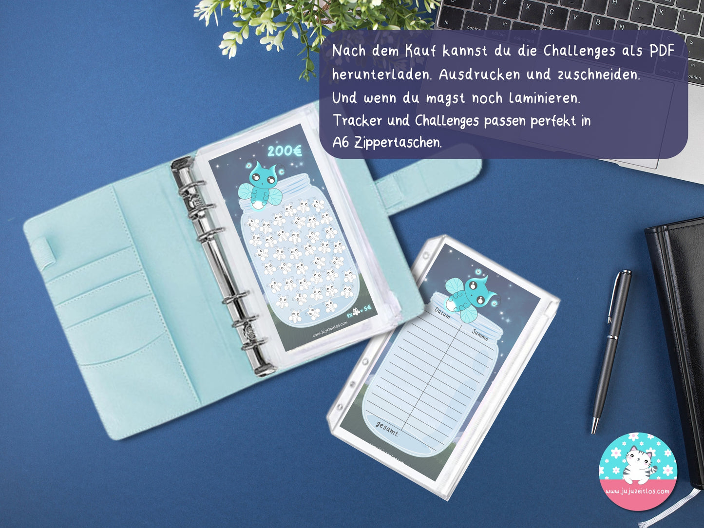 5 Euro Challenge Glühwürmchen ♡Sparschallenges als Download A6♡