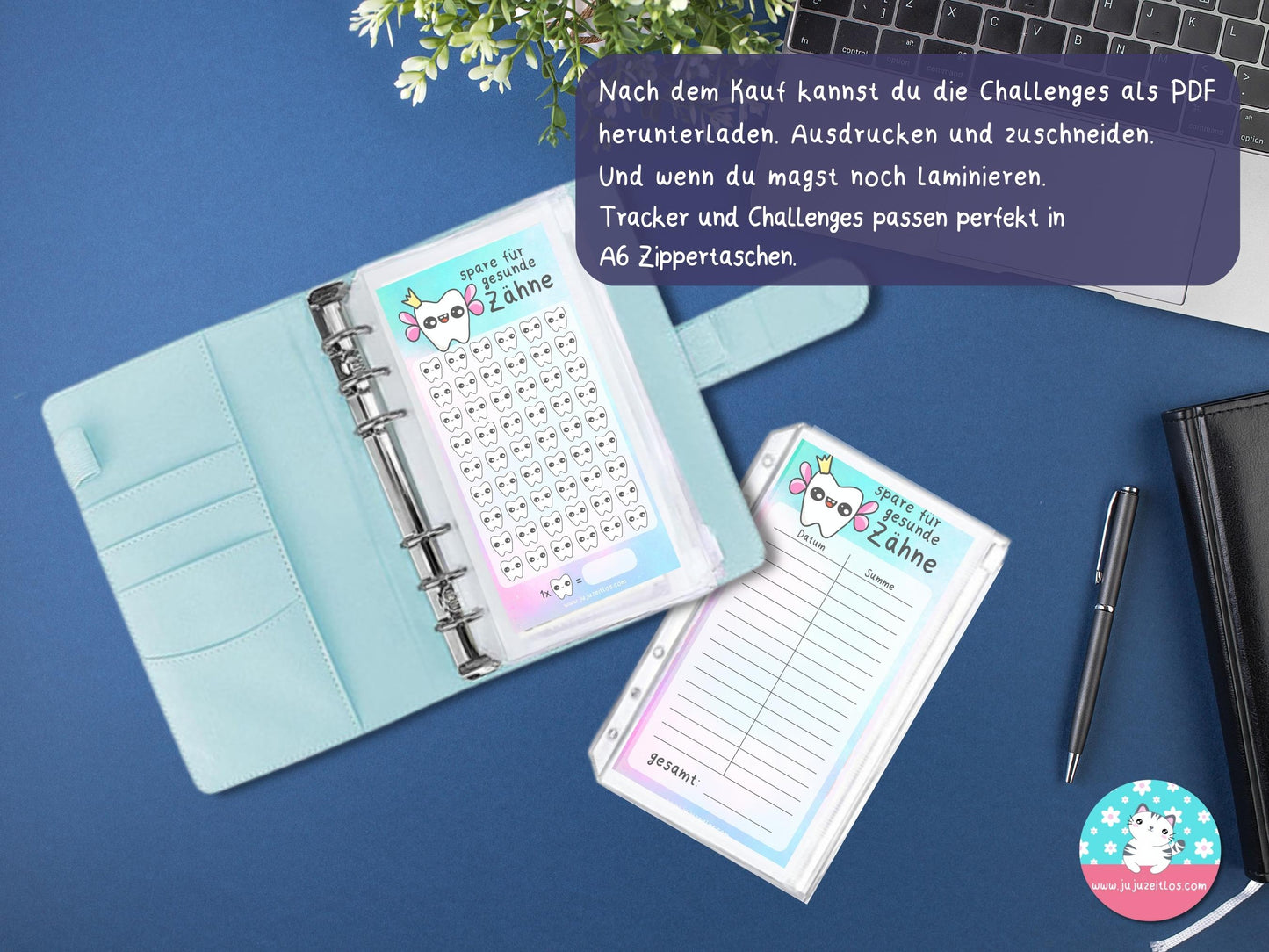 Challenge gesunde Zähne ♡Sparschallenges als Download A6♡