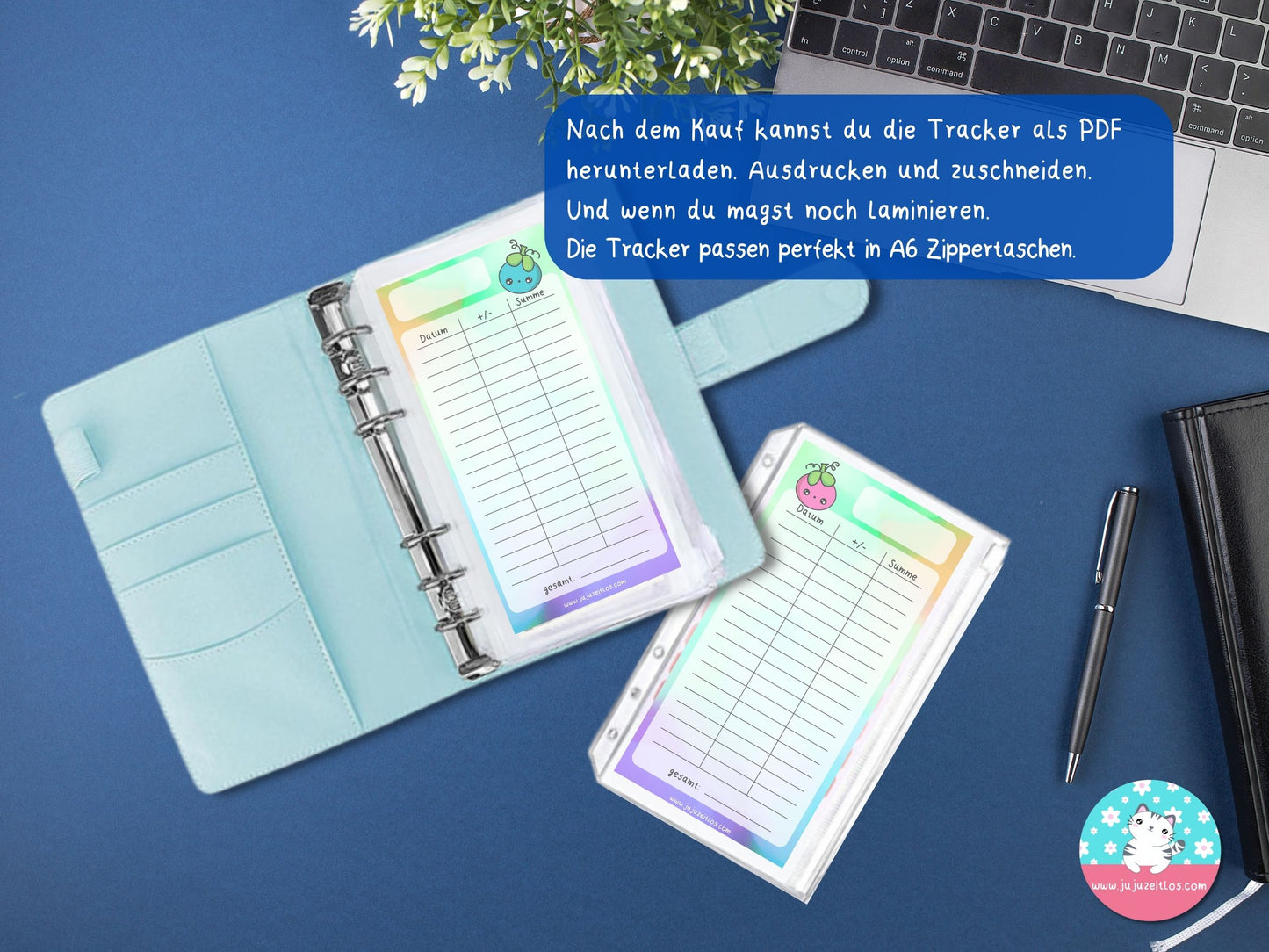 Budget Tracker cute Berry ♡Tracker & Co. als Download A6♡