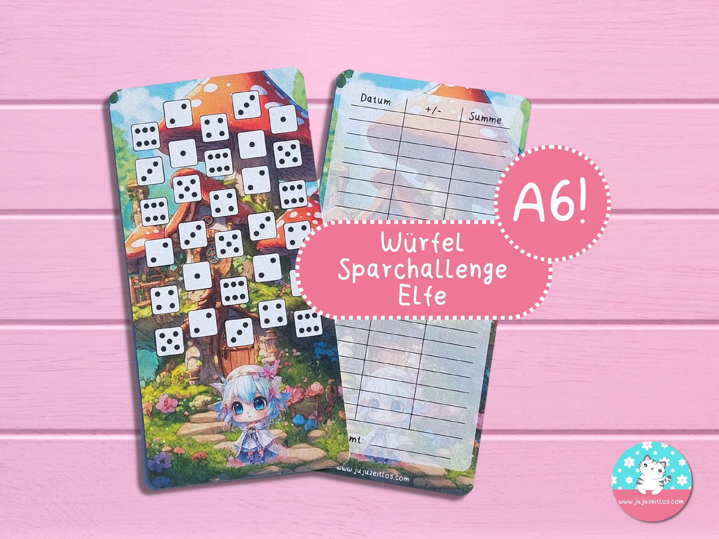 Würfel Challenge Elfe ♡Sparchallenge A6♡