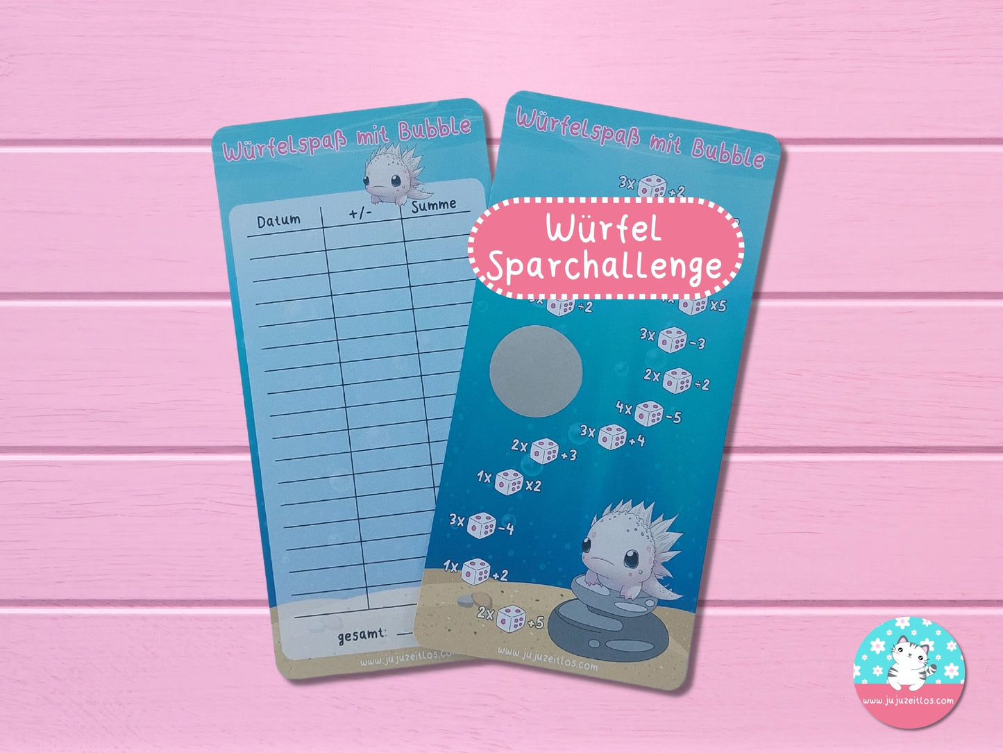 Würfelspaß mit Bubble ♡Sparchallenge A6♡