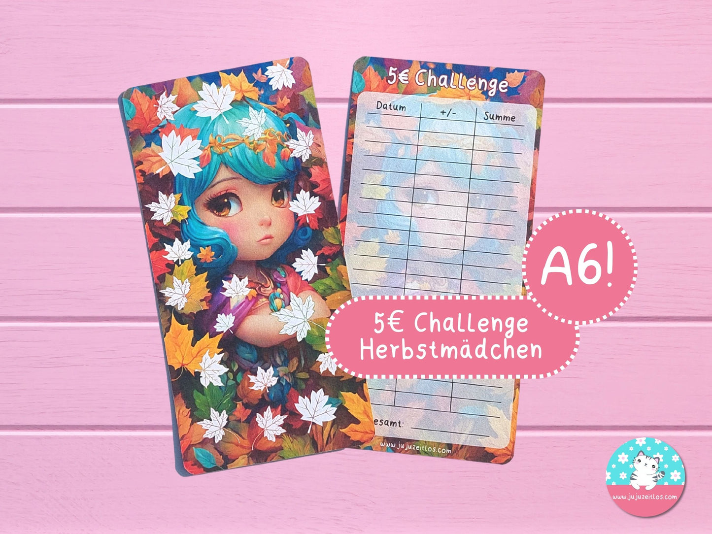5 Euro Challenge Herbstmädchen ♡Sparchallenge A6♡