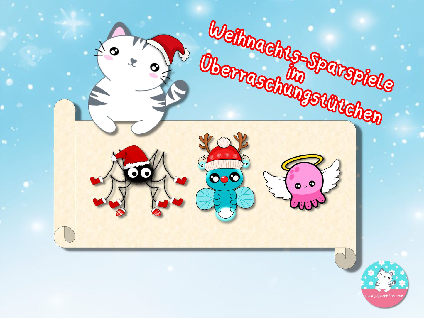 Weihnachts-Sparspiele Überraschungstütchen ♡Sparspiel A6♡