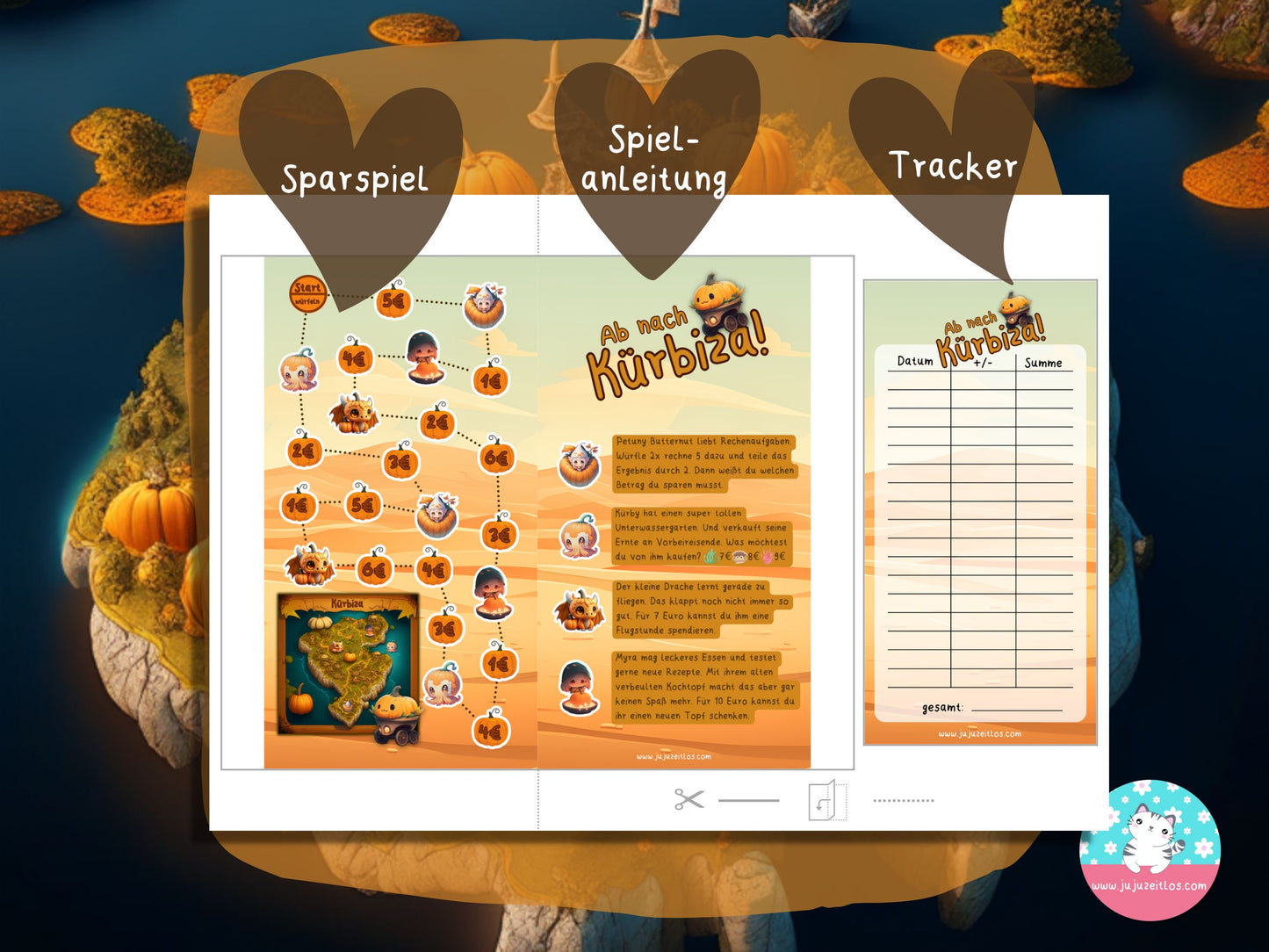Ab nach Kürbiza! ♡Sparspiele als Download A6♡