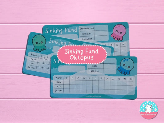 Sinking Fund Tracker Oktopus ♡Sinking Fund A6♡ - JujuZeitlos