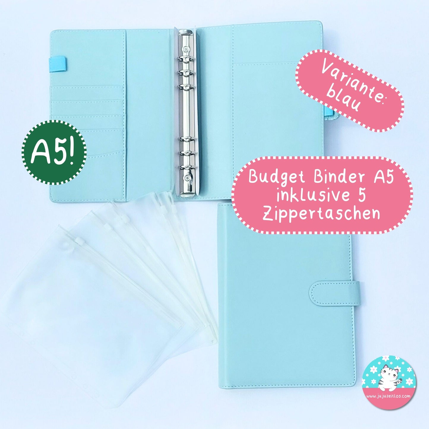 A5 Budget Binder blau ♡Binder & Zippertaschen♡