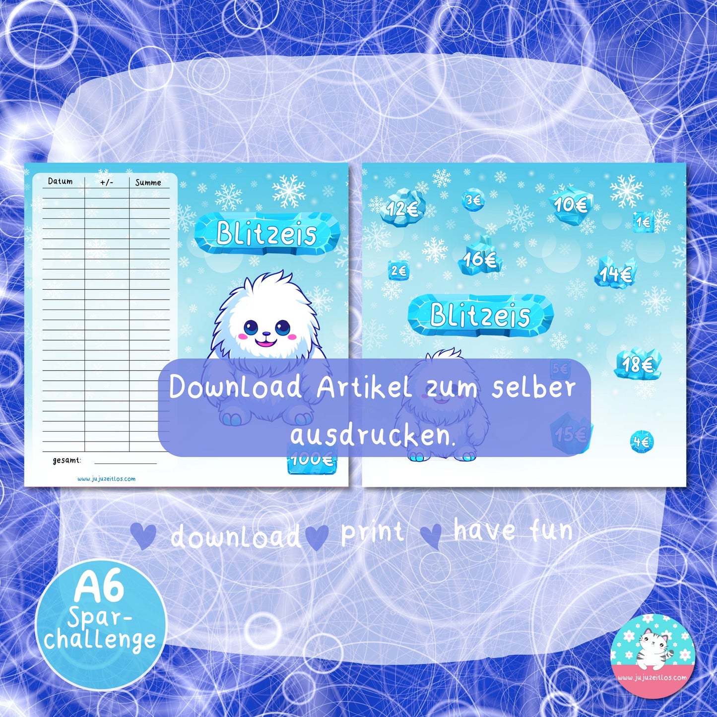 Klappkarte - Blitzeis 100 Euro sparen - ♡Download♡