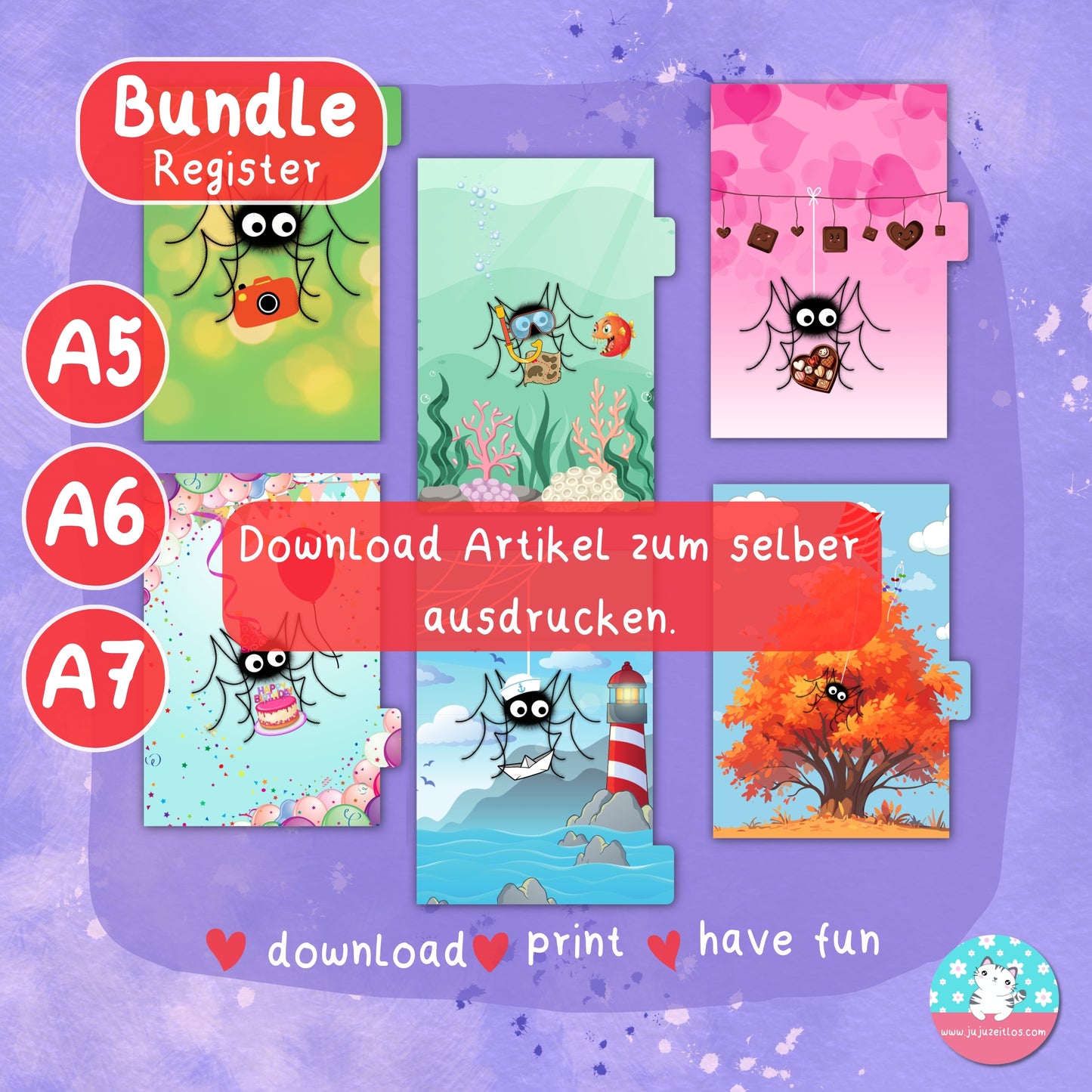 Register - Spinne Fipps BUNDLE - PDF A4 ♡Download♡