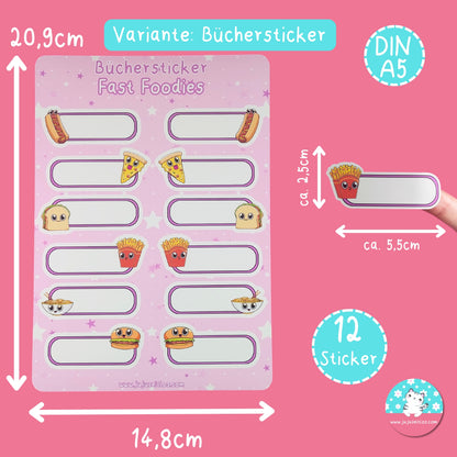 Büchersticker & Etiketten - Fast Foodies -