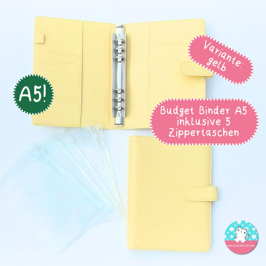 A5 Budget Binder gelb ♡Binder & Zippertaschen♡