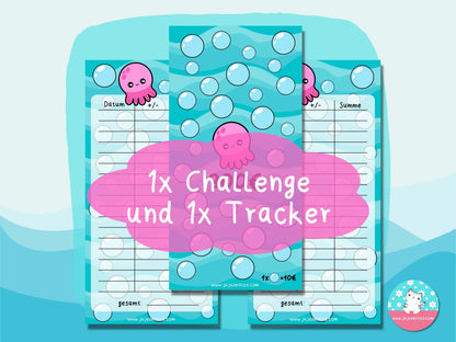 10 Euro Challenge Oktopus ♡Sparschallenges als Download A6♡