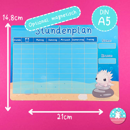Stundenplan DIN A5 Axolotl
