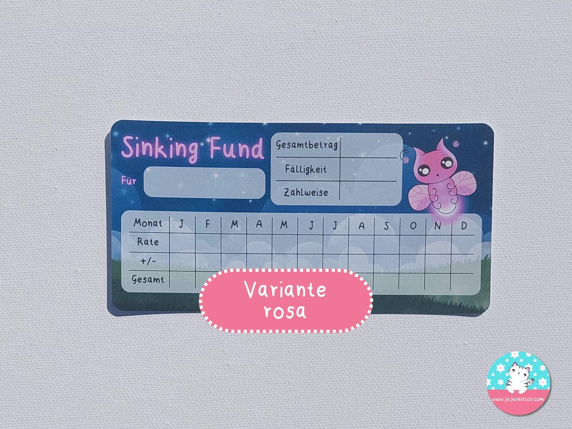 Sinking Fund Tracker Glühwürmchen ♡Sinking Fund A6♡ - JujuZeitlos