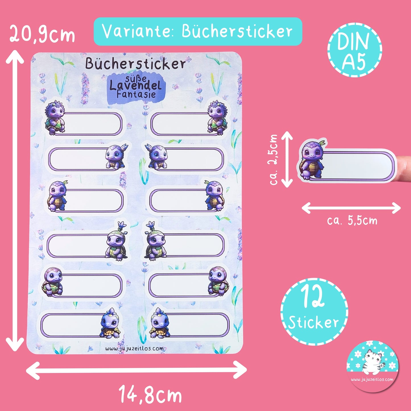 Büchersticker & Etiketten  - Lavendel Fantasie -