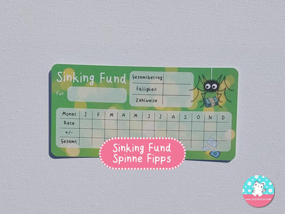 Sinking Fund Tracker Spinne Fipps ♡Sinking Fund A6♡ - JujuZeitlos