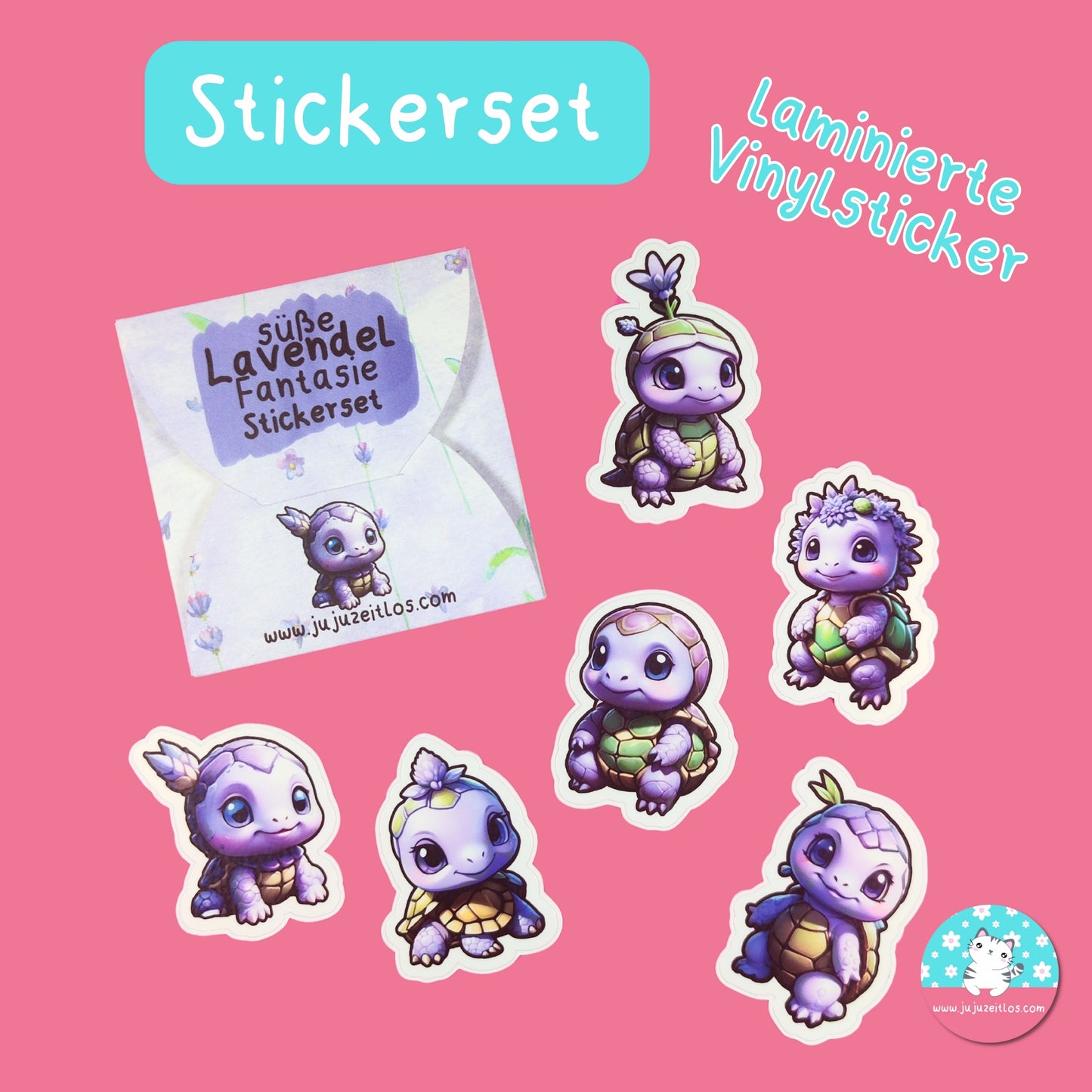 Stickerset Vinyl laminiert -Lavendel Fantasie-