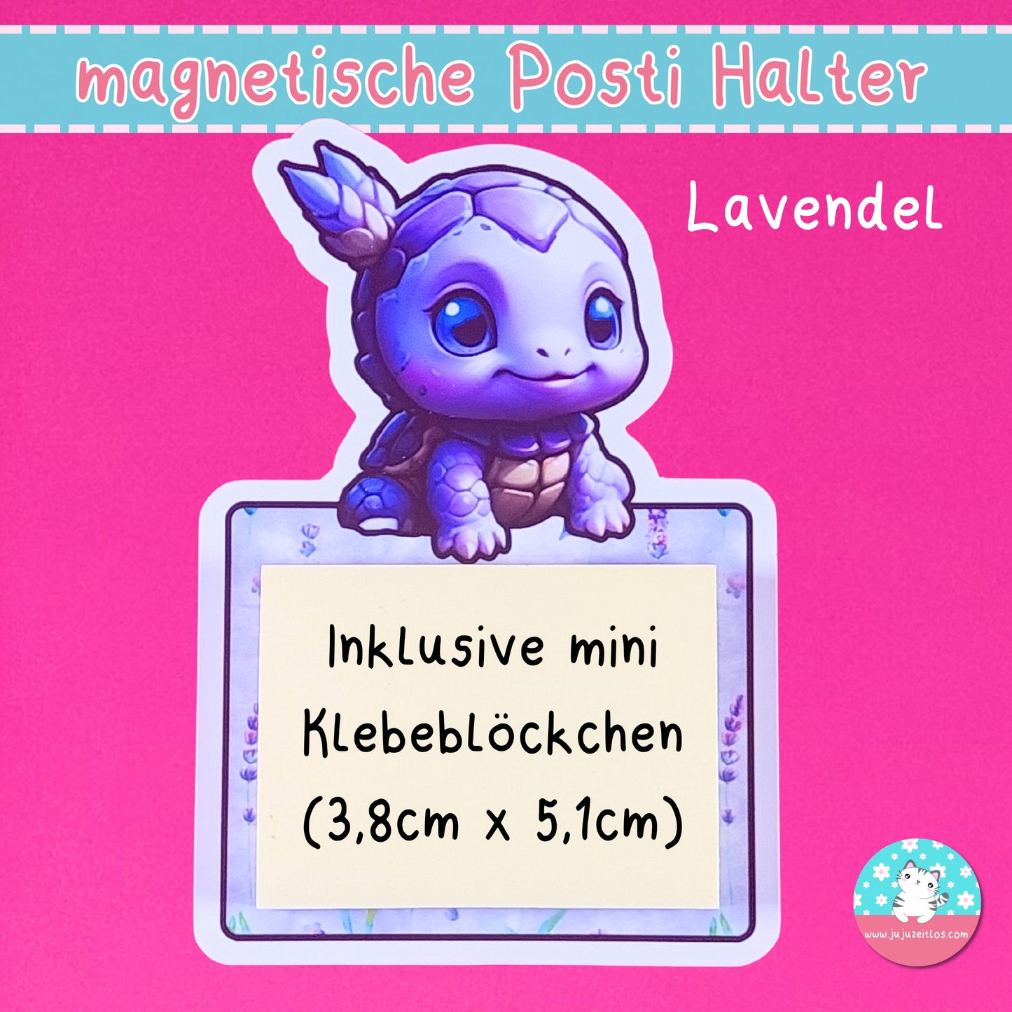 magnetische Postihalter - Lavendel Schildkröte