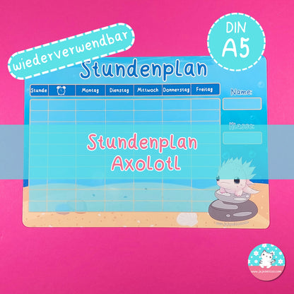 Stundenplan DIN A5 Axolotl