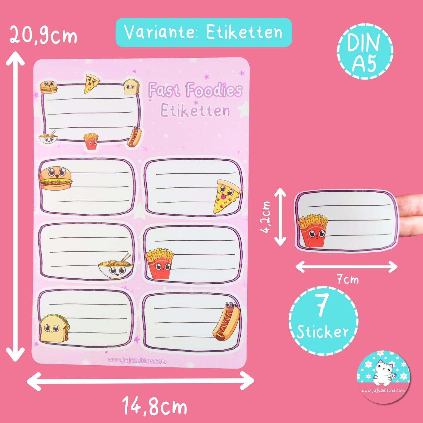 Büchersticker & Etiketten - Fast Foodies -