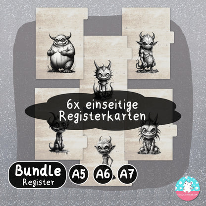 Register - böse und gemeine Monster BUNDLE - PDF A4 ♡Download♡