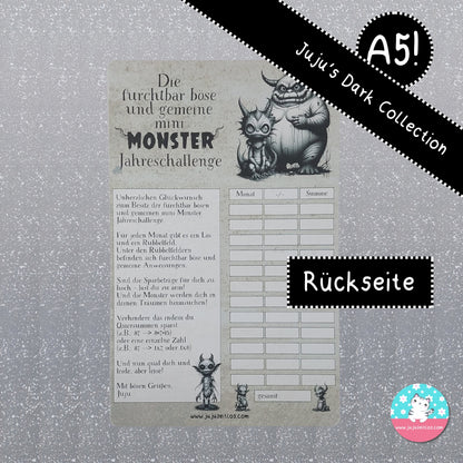 Die furchtbar böse und gemeine mini Monster Jahreschallenge   ♡A5 für große Binder♡ - JujuZeitlos