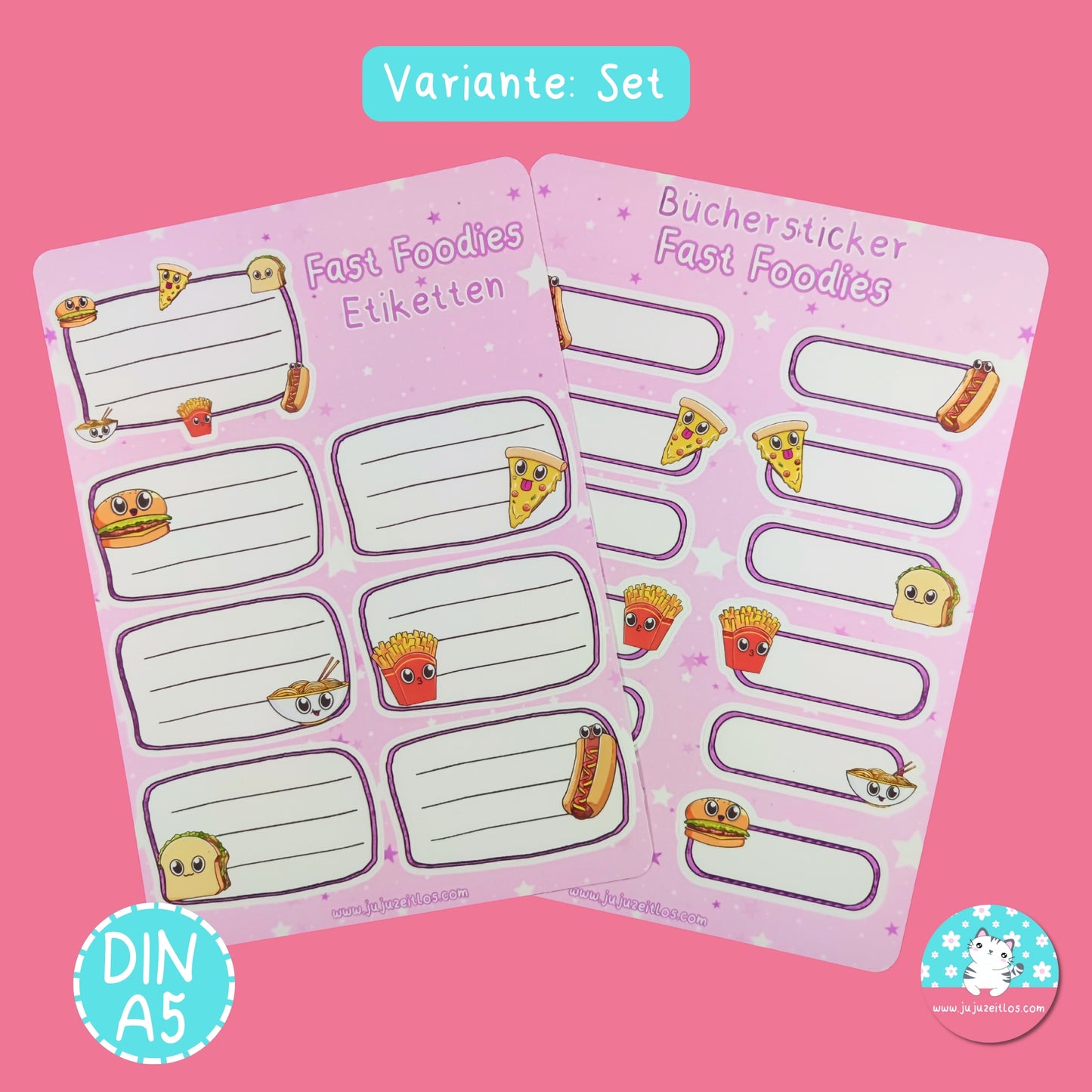 Büchersticker & Etiketten - Fast Foodies -