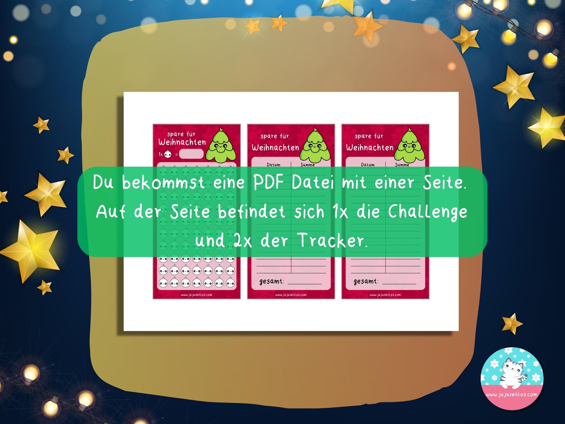Challenge für Weihnachten ♡Sparschallenges als Download A6♡ - JujuZeitlos