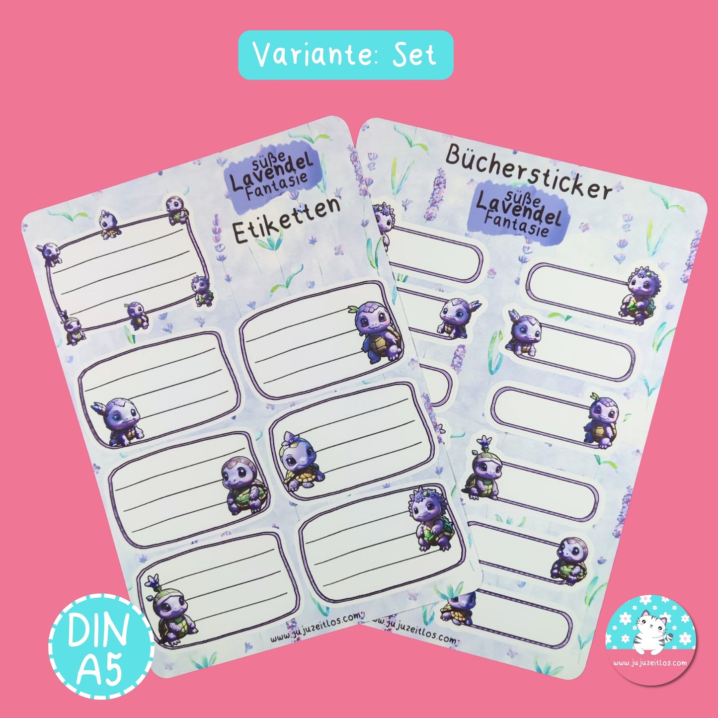 Büchersticker & Etiketten  - Lavendel Fantasie -