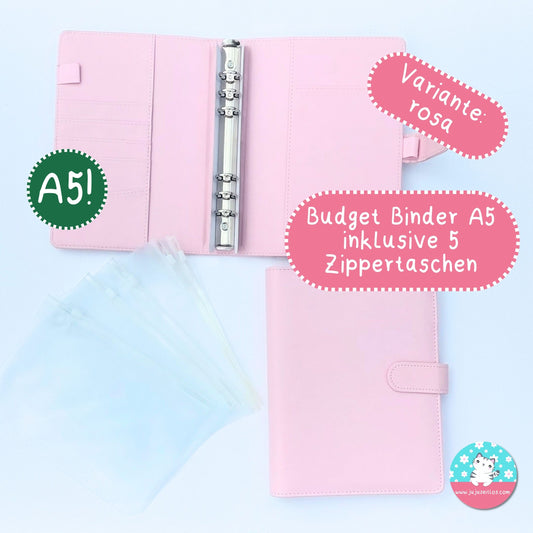 A5 Budget Binder rosa ♡Binder & Zippertaschen♡