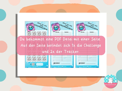 Challenge neue Waschmaschine ♡Sparschallenges als Download A6♡