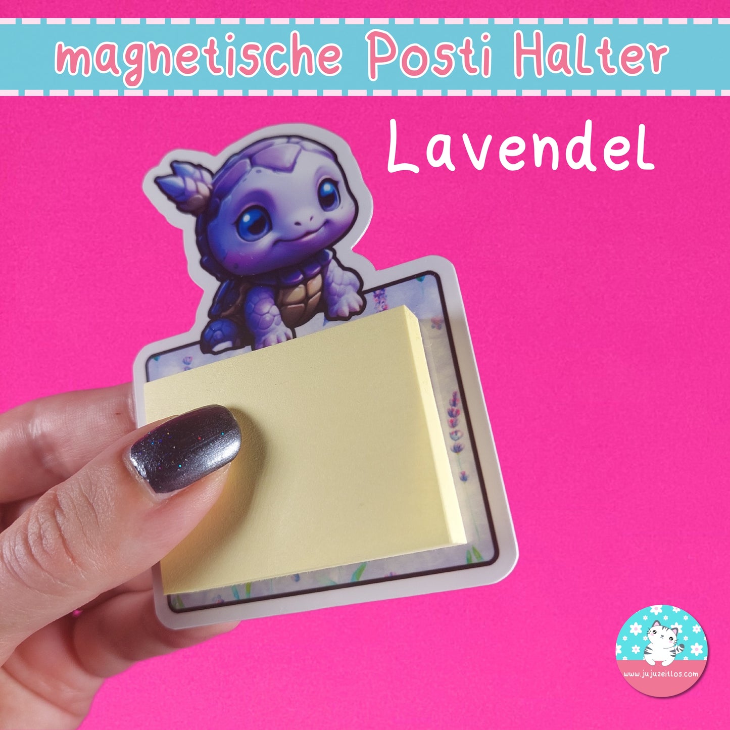 magnetische Postihalter - Lavendel Schildkröte