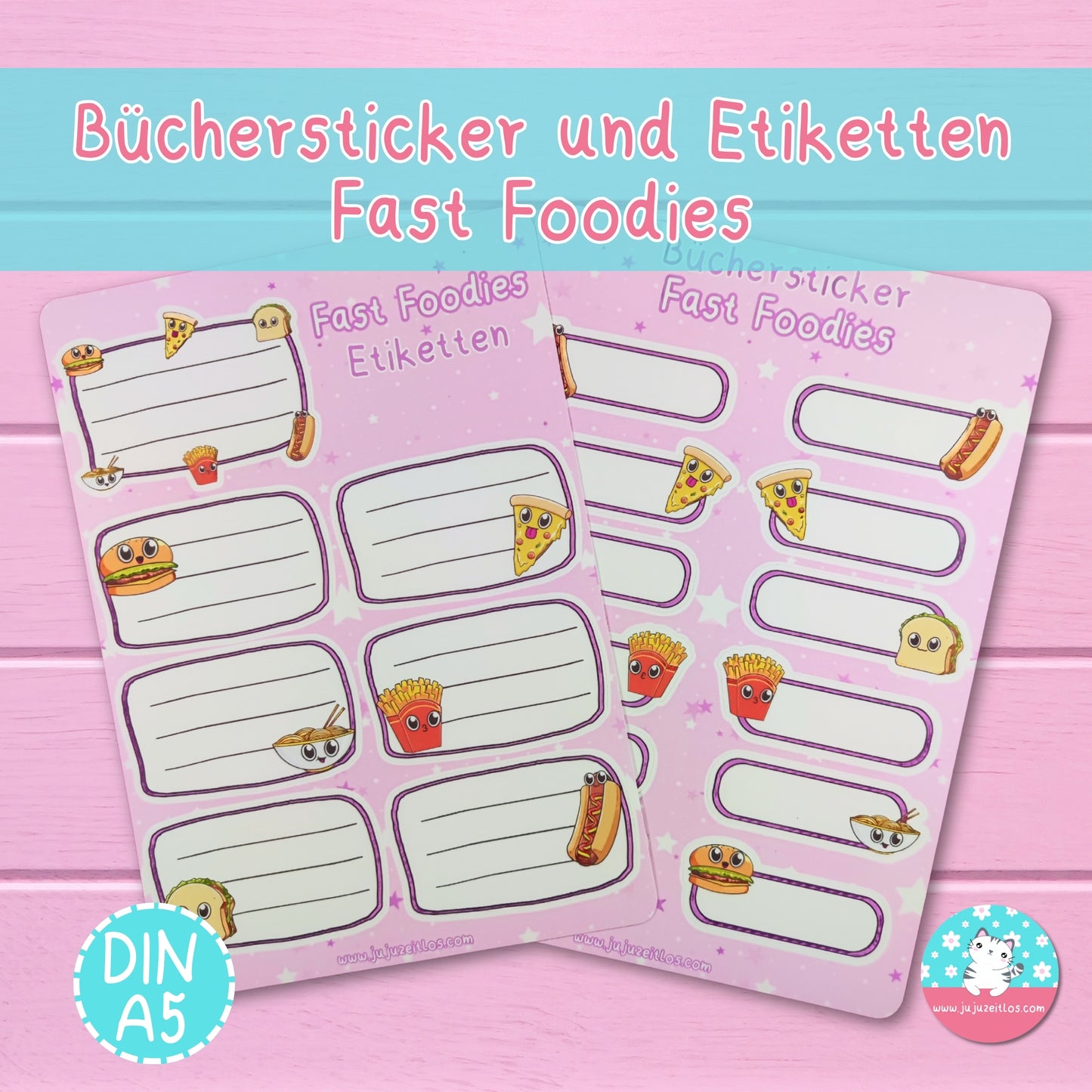 Büchersticker & Etiketten - Fast Foodies -