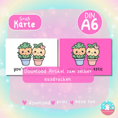 Grußkarte - you're plantastic - ♡Download♡