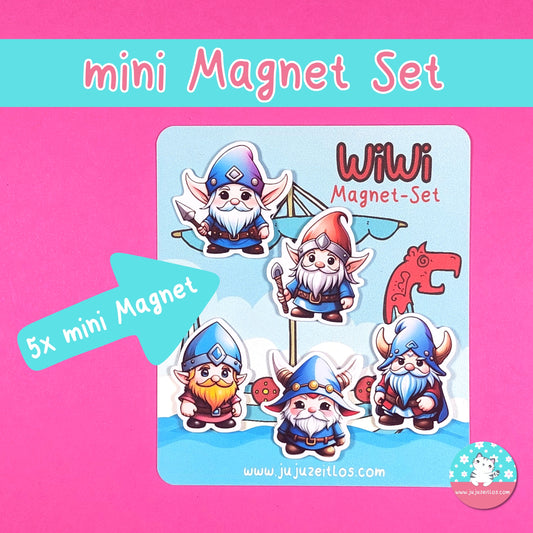 Wikinger-Wichtel Magnet-Set ♡Memo & Notizen♡ - JujuZeitlos