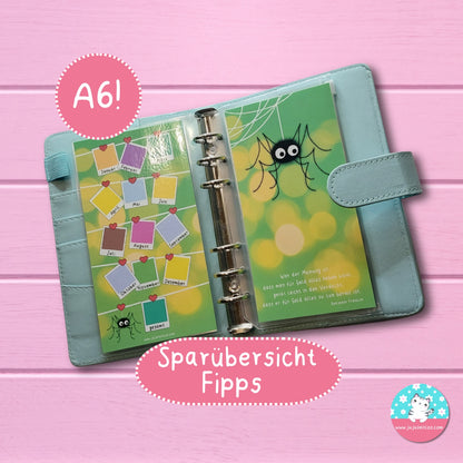 Sparübersicht Fipps gelocht & laminiert ♡Sparchallenge A6♡ - JujuZeitlos