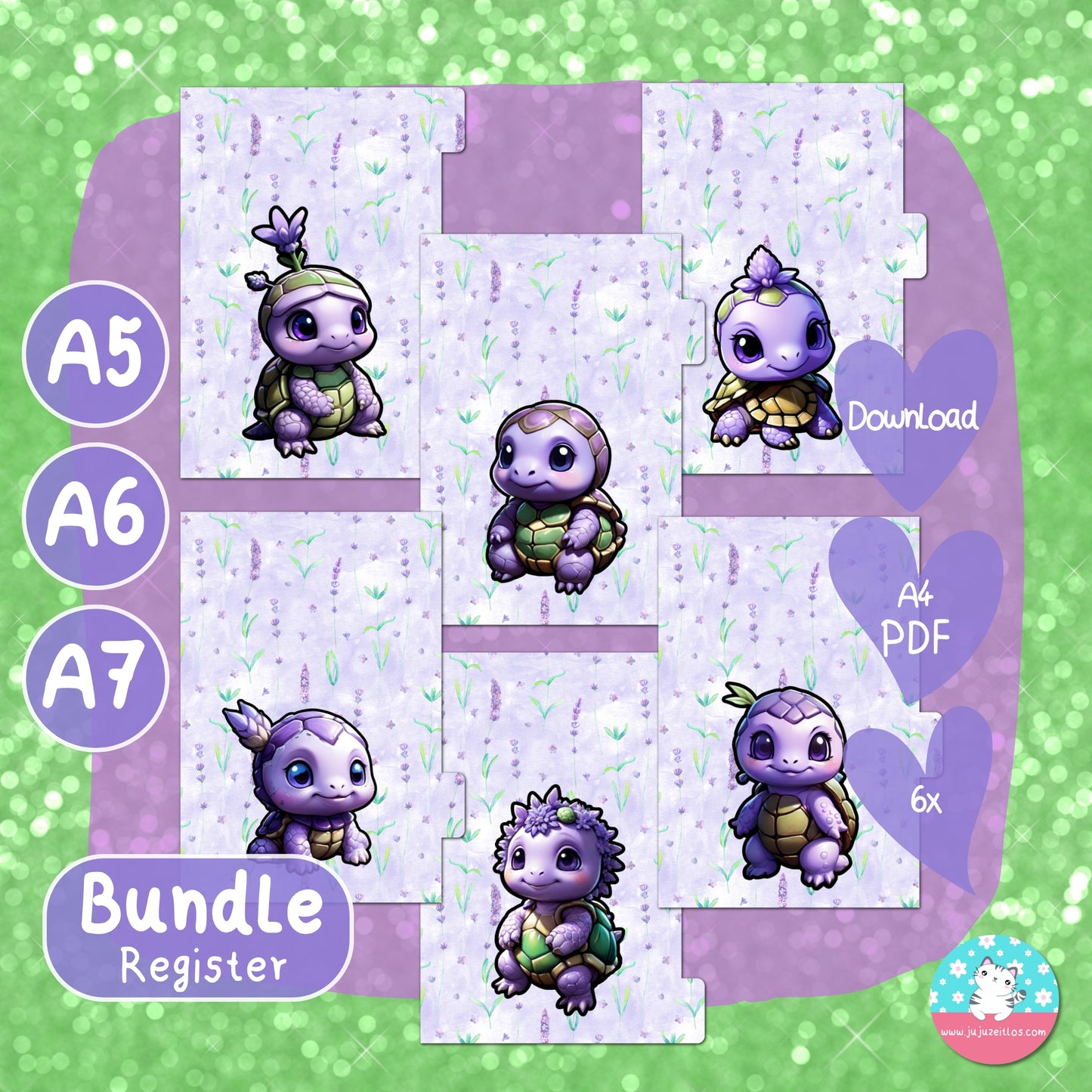 Register - Lavendel Fantasie BUNDLE - PDF A4 ♡Download♡