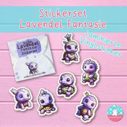 Stickerset Vinyl laminiert -Lavendel Fantasie-