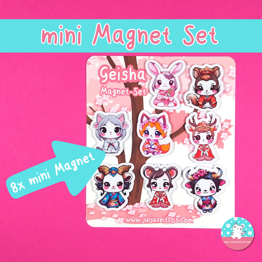 Geisha Magnet-Set ♡Memo & Notizen♡ - JujuZeitlos