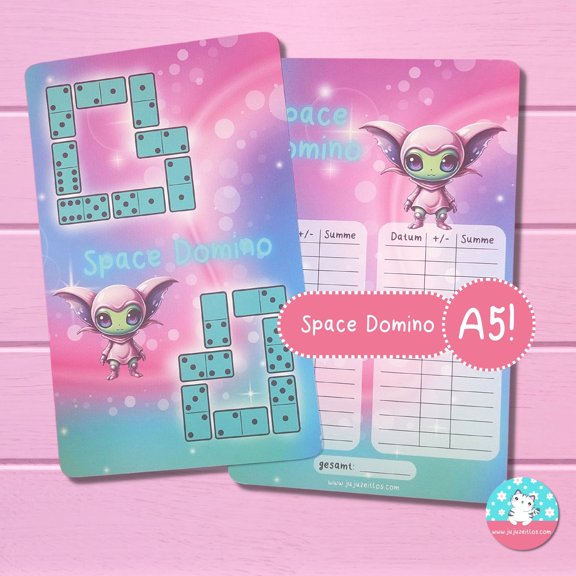 Space Domino ♡A5 für große Binder♡ - JujuZeitlos