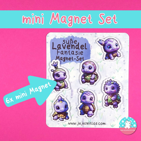süße Lavendel Fantasie Magnet-Set ♡Memo & Notizen♡ - JujuZeitlos