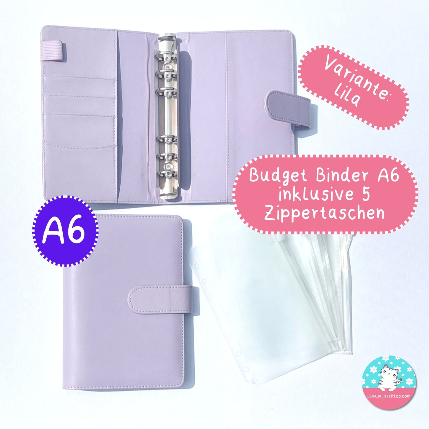 A6 Budget Binder lila ♡Binder & Zippertaschen♡